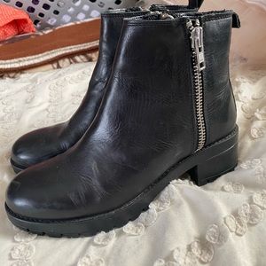 Urban outfitter black leather boots size 8